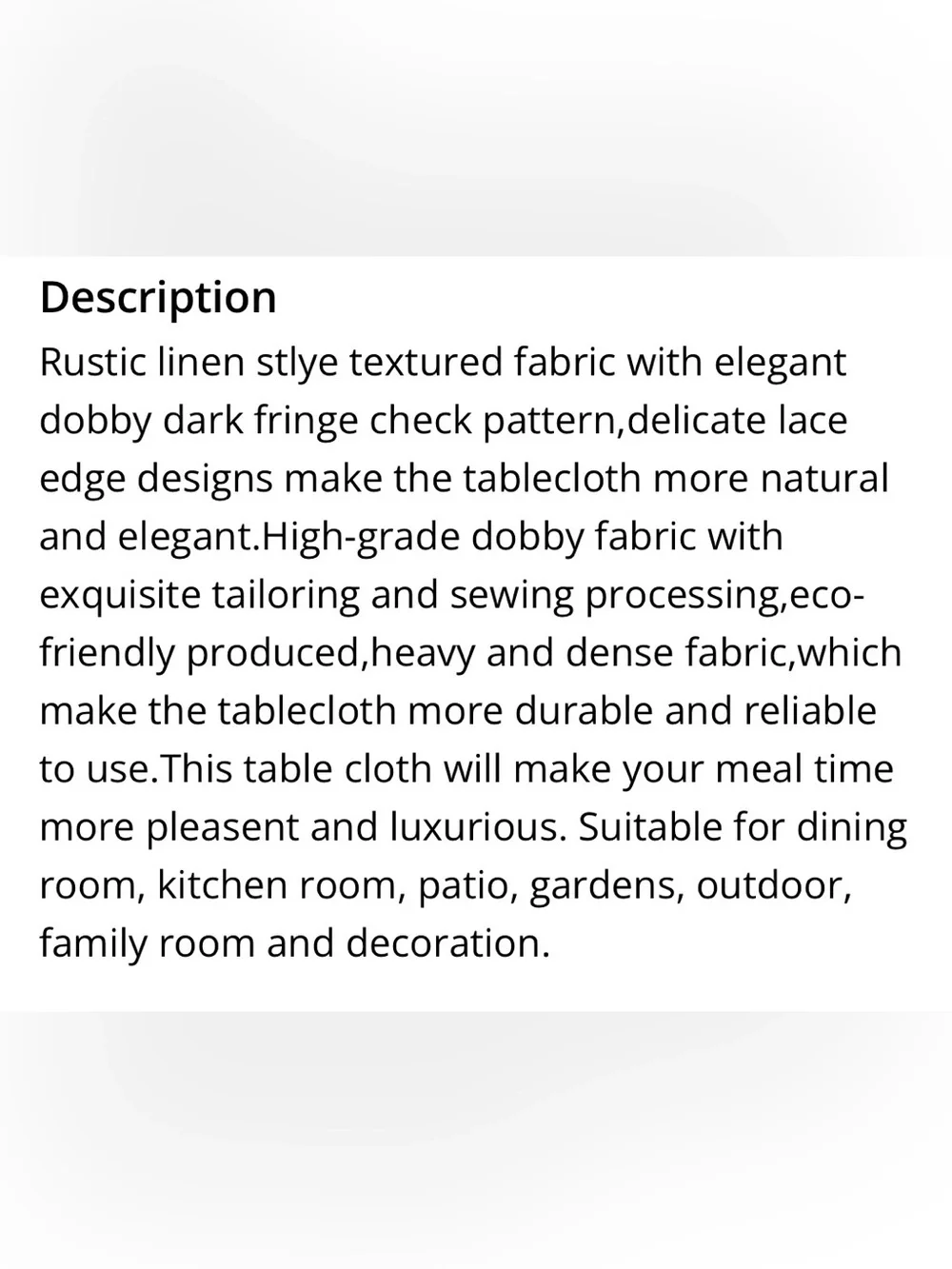 FARMHOUSE Rustic Tablecloth with Lace Trim 70” Round - BEIGE